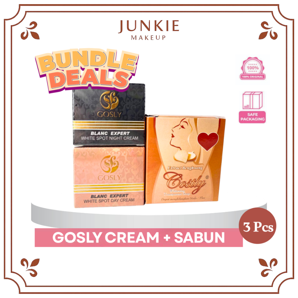 Gosly Whitening Cream Day & Night Cream + Sabun Gosly Bengkoang Paket 3IN 1 - JUNKIE MAKEUP