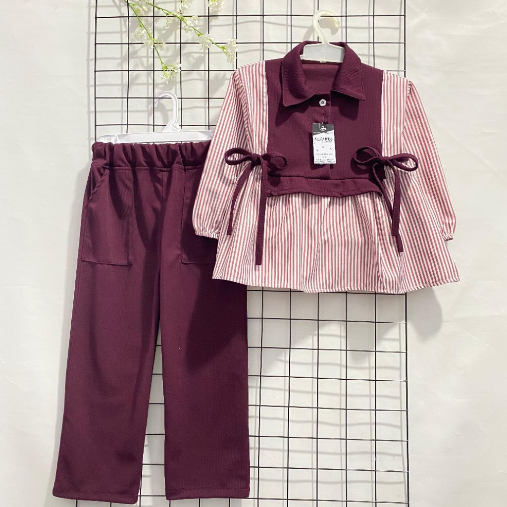 1 Stel Umur 2-13 Tahun Oneset Anak Lebaran 2026 1Stel Lebaran Bajukurung Bj Setcel Muslimah Set Anak