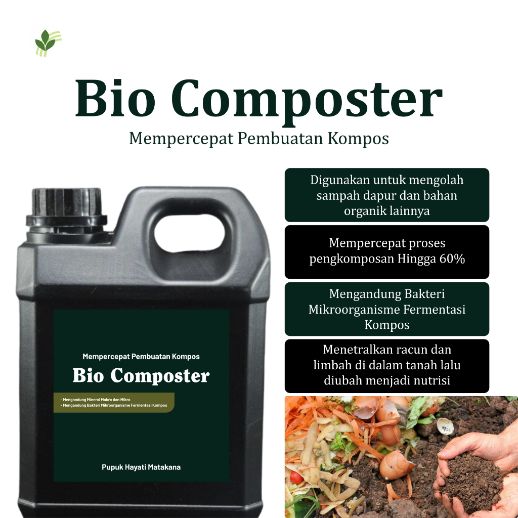 Bio Kompos Composter Percepat Pembuatan Pupuk Kompos 1 Liter