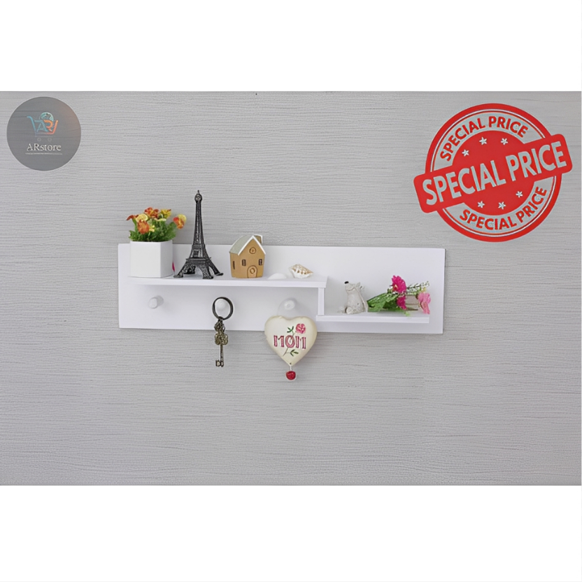 ￼Rak dinding vintage MINIMALIS  aesthetic gantung (dengan 3buah hook gantungan ) MB627 tempat gantun