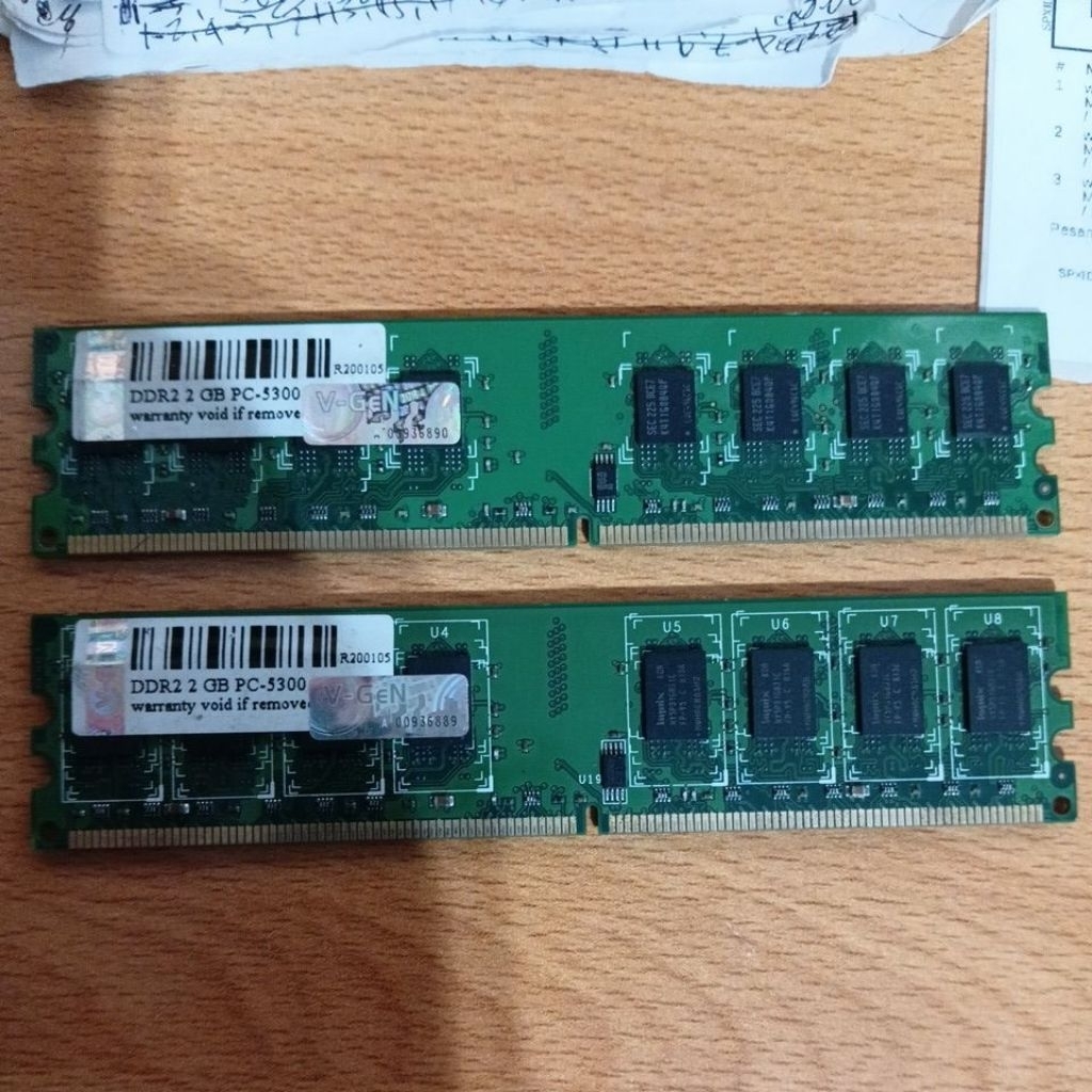 memory ram longdimm v-gen cpu komputer ddr2 2gb pc5300 seken bekas normal hidup