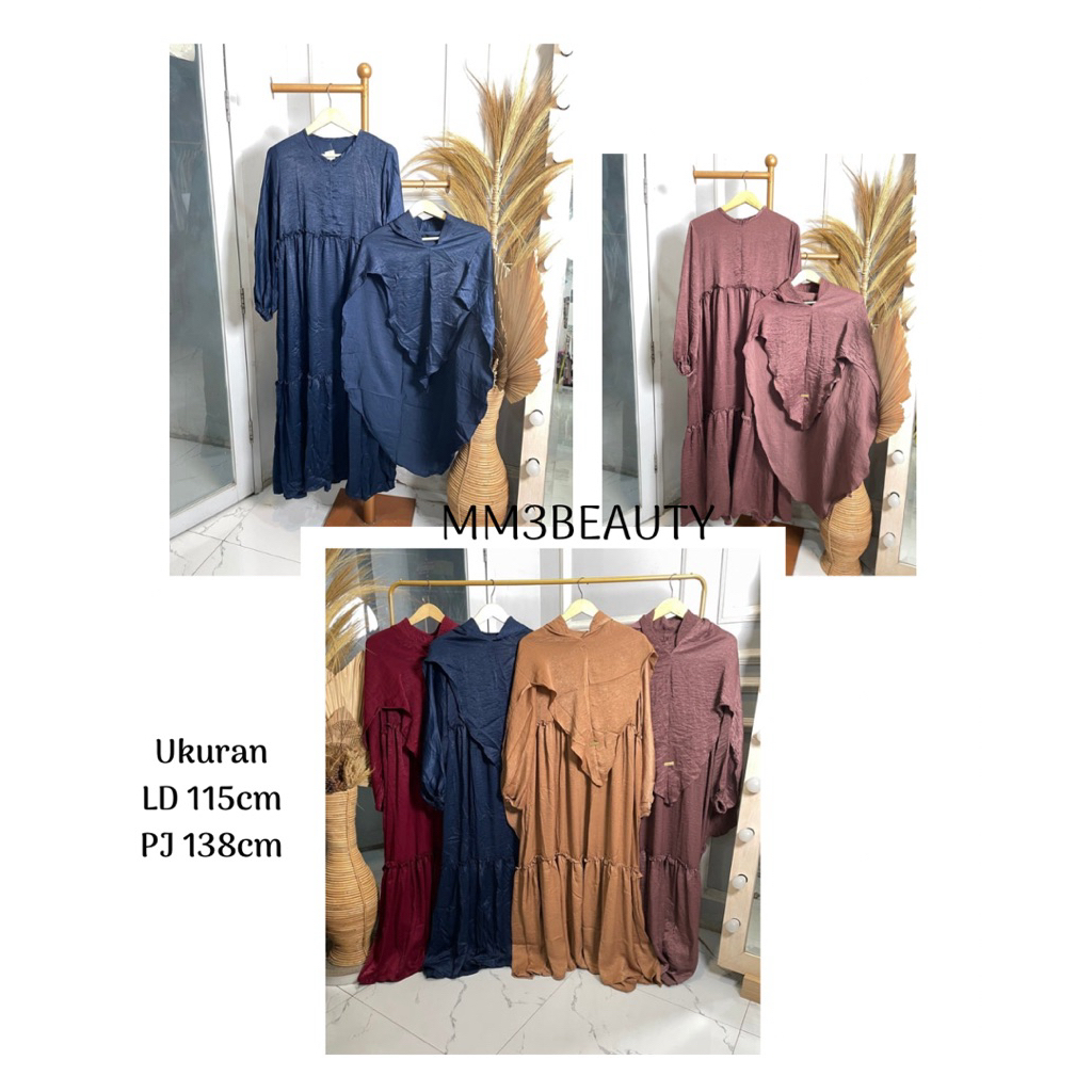ARNIS GAMIS + HIJAB SANTORINI PREMIUM POLOS TERBARU KEKINIAN PALING BEST SELLER