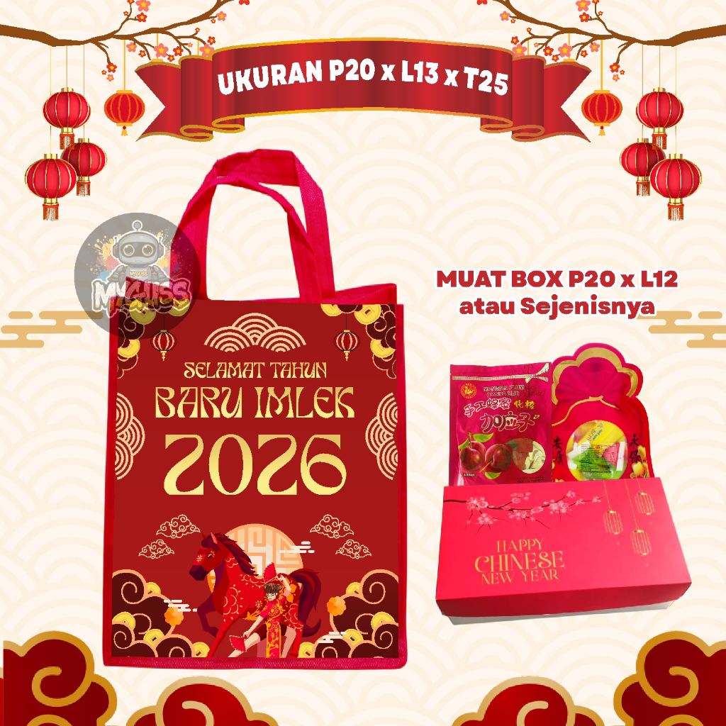 TAS HAMPERS IMLEK - Spunbond  tebal cocok untuk souvenir imlek