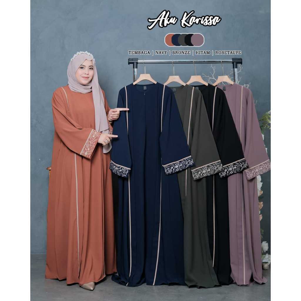 Aku Karissa Gamis Zemiya Abaya Bordir Hitam Terbaru Yang Banyak Dicari