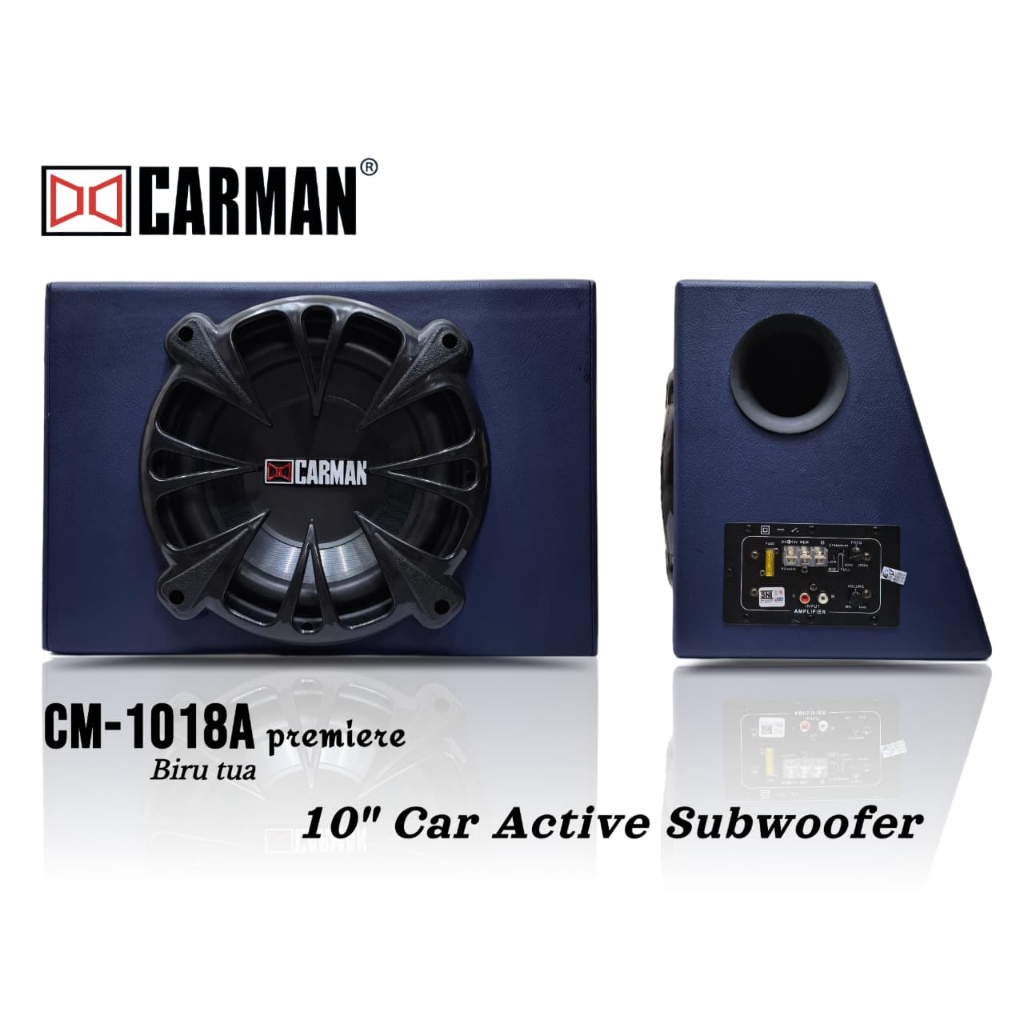 Carman Subwoofer Aktif 1018 10 Inch 250 Watt Pengaturan Fleksibel untuk Rumah dan Mobil