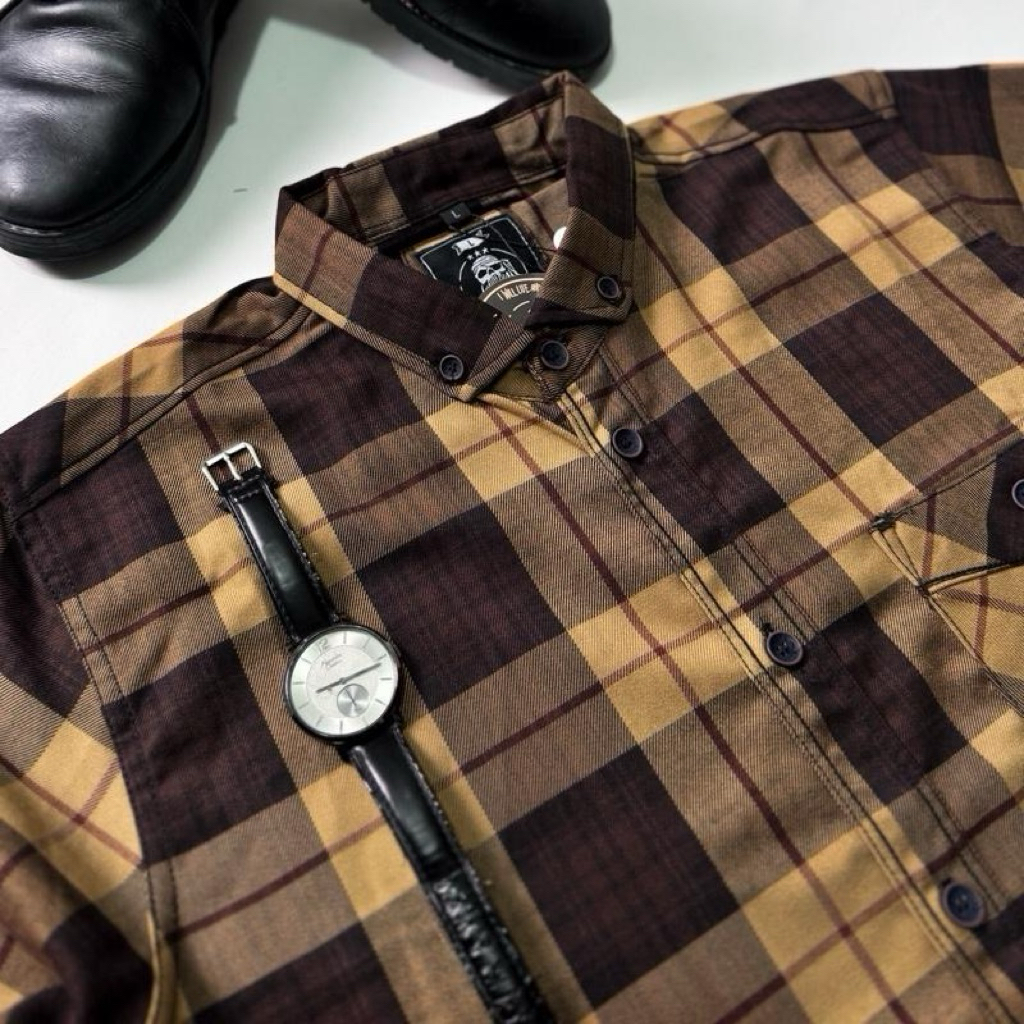 KEMEJA FLANEL LENGAN PANJANG F2D SEMI WOL PREMIUM ET 53