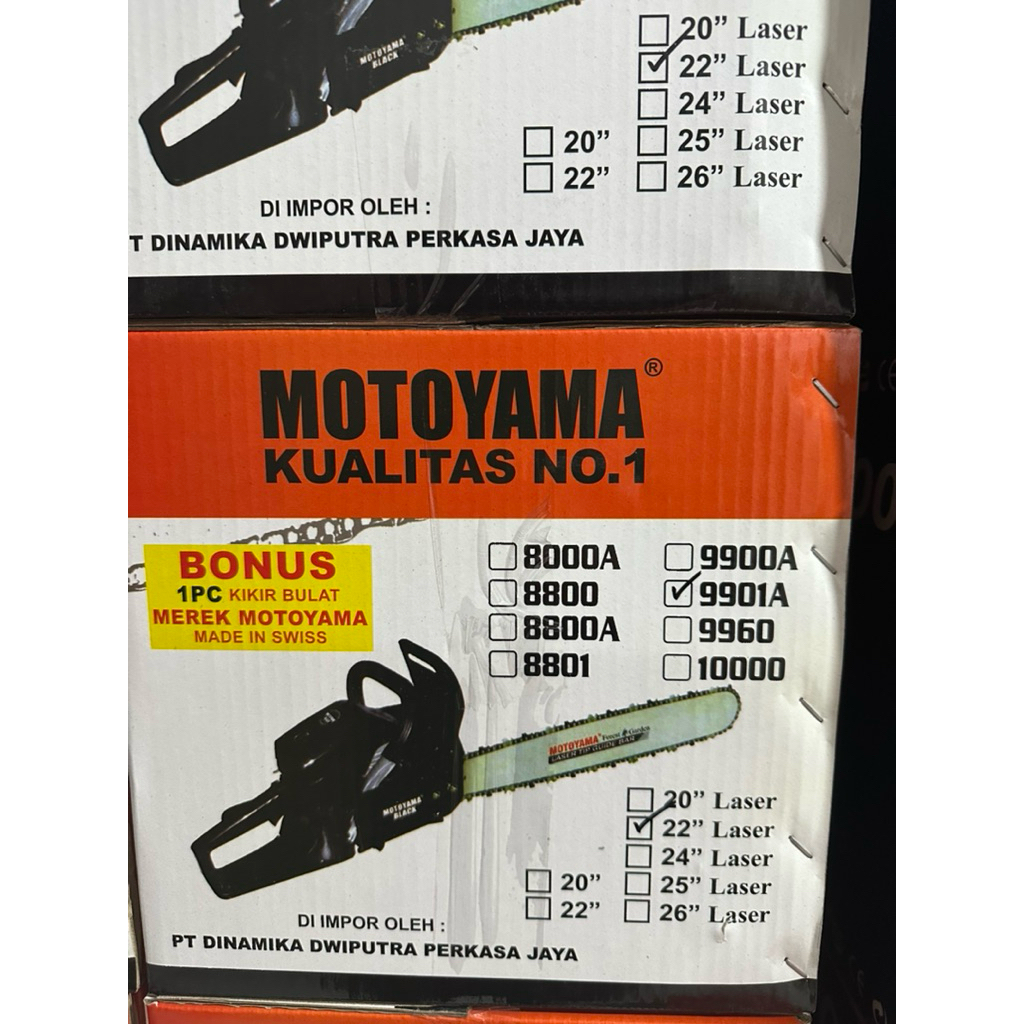 chainsaw 2 tak  MOTOYAMA bar 22” / mesin gergaji kayu/mesin potong kayu/sinso/senso