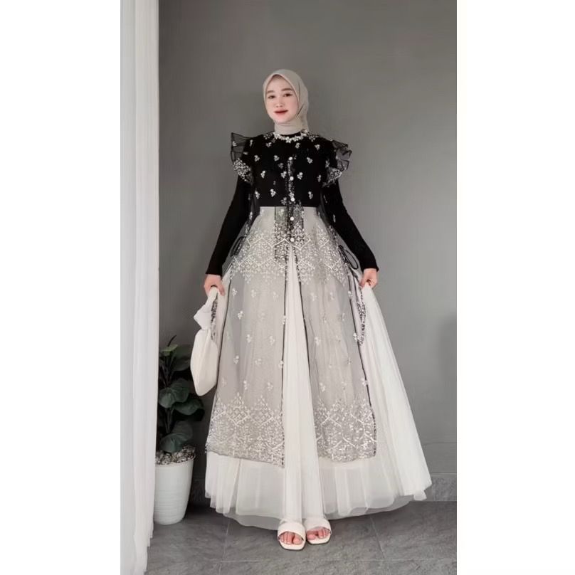 Outer Brokat Sapto / Outer Tunik Brokat Kondangan  /  Outer tunik brukat Wisudaan /  Outer Hari Raya