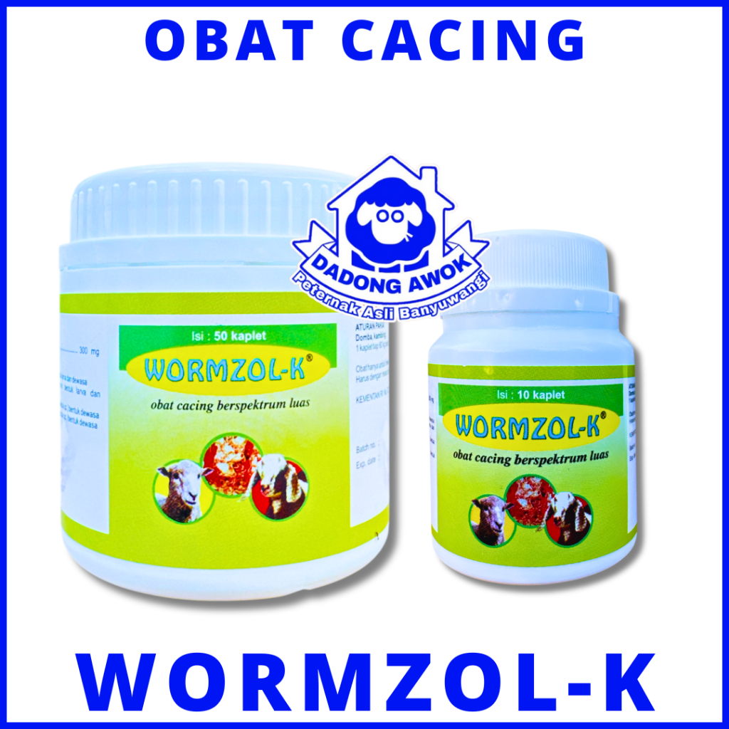 OBAT CACING KAMBING DOMBA WORMZOL K 50 WORMZOL K 10 Kaplet - Obat Cacing Kambing Domba Sapi Ayam Dll