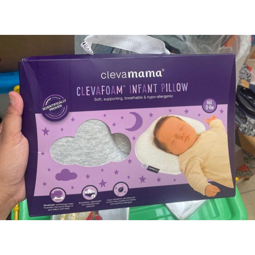 Clevamama Baby Clevafoam® Infant Pillow - Bantal Anti Peyang Bayi 0-6 Bulan