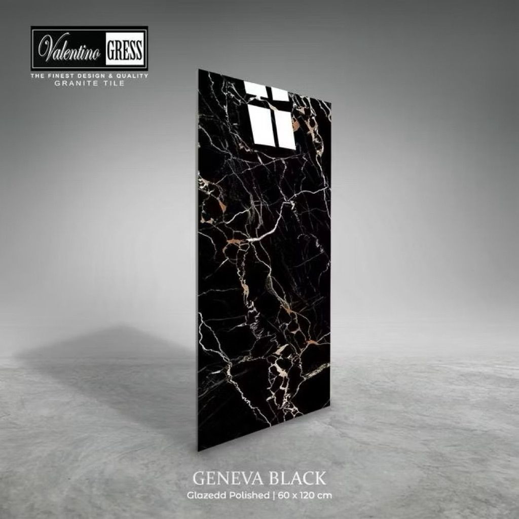 Granit Lantai 60x120 Valentino gress GENEVA BLACK | GLOSSY
