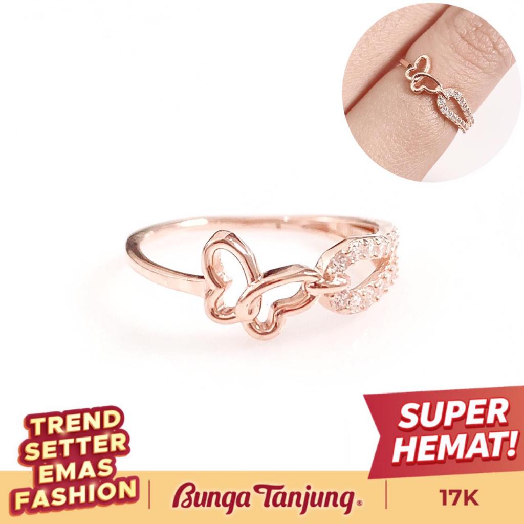CINCIN SIMPUL KUPU KUPU BLINK - EMAS 17K - BUNGA TANJUNG