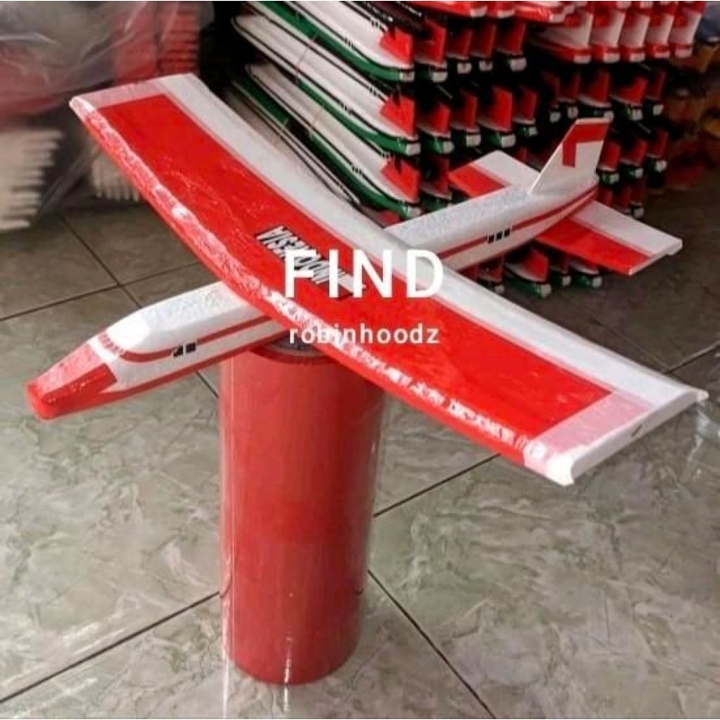 Pesawat Gabus Besar Lempar Mainan Kado anak MerahPutih