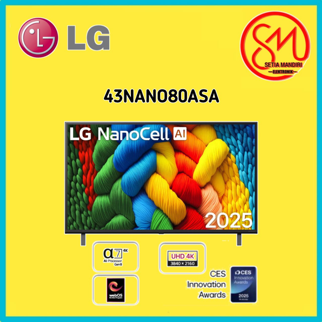 LG-LED TV-43NANO80ASA Smart TV 4K 43 Inci LG NanoCell AI
