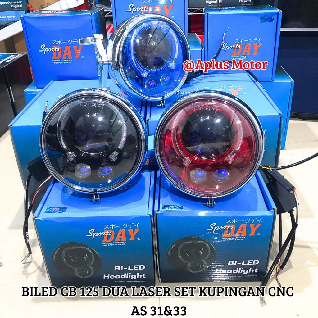 BILED LASER BILED CB 125 BILED LASER TERBARU DAY biled set batok cb 125 crom RGB BLUETOOTH/APK