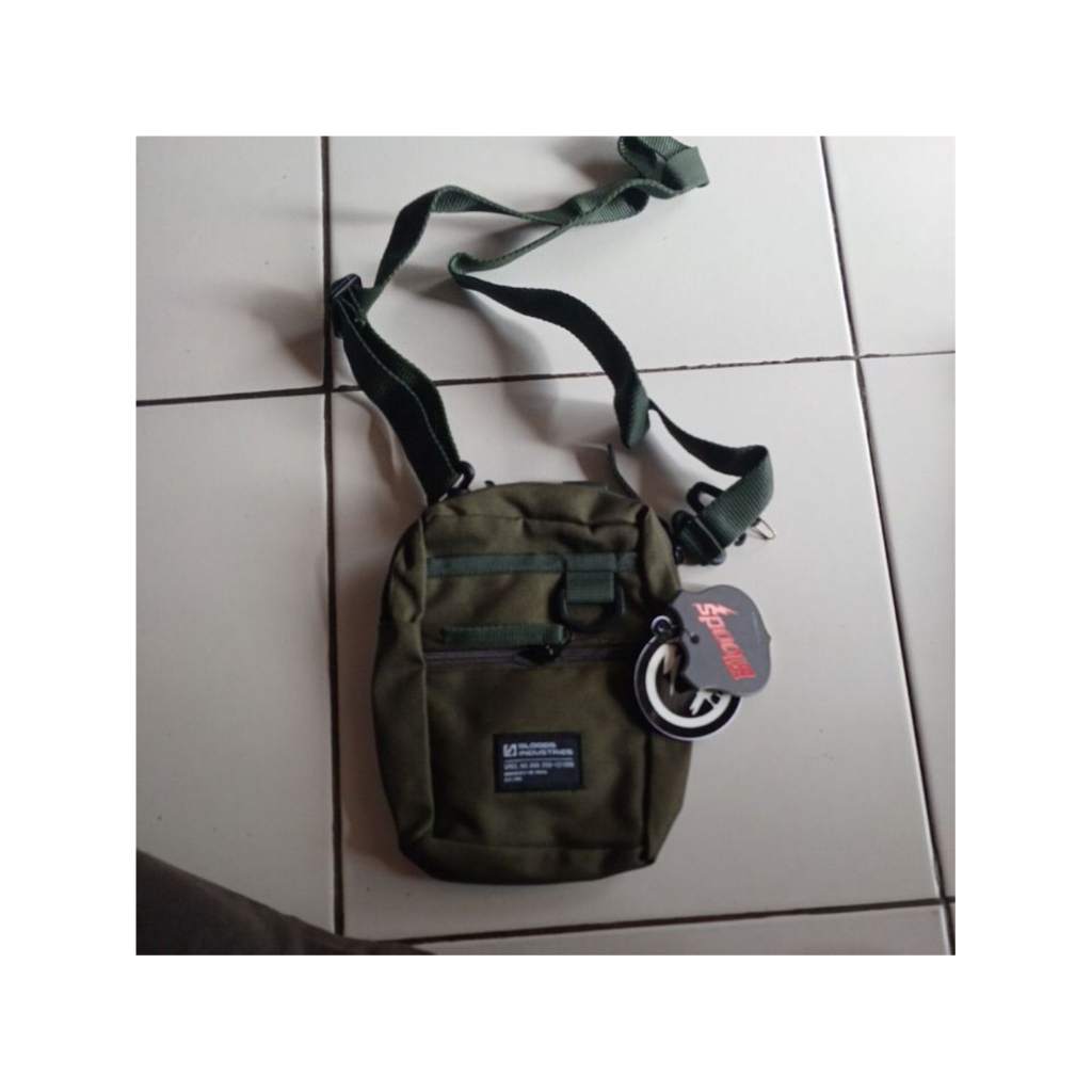 tas pria bloods original hijau army