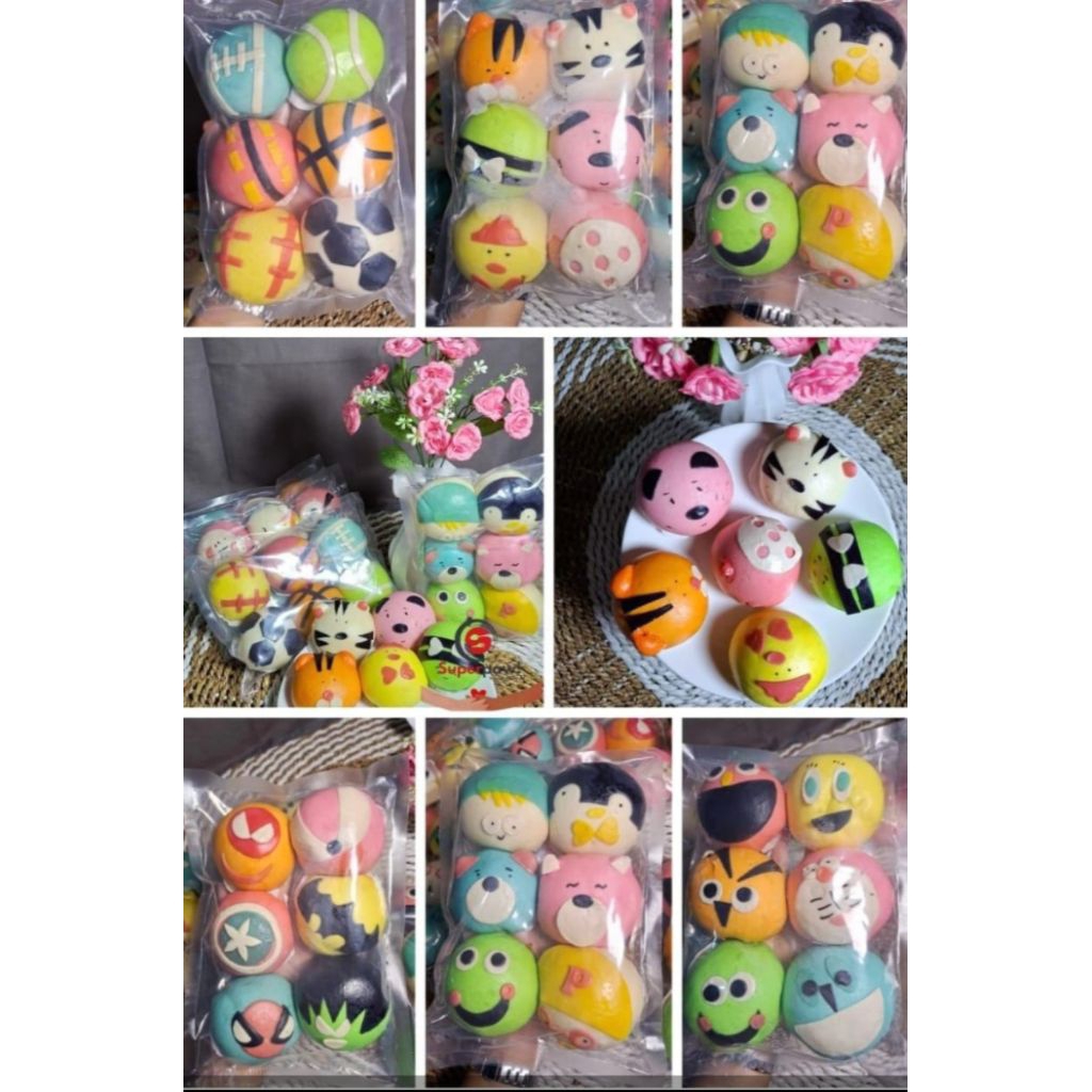 Bakpao karakter mini isi 6 pcs / roti frozen food
