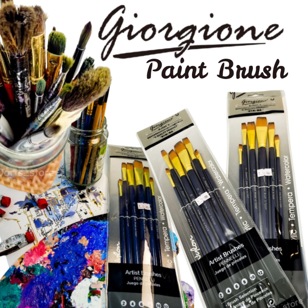 Giorgione Artist Brushes - Set Kuas Lukis Isi 6 - Giorgione Brush Set 6 - Kuas Lukis Giorgione