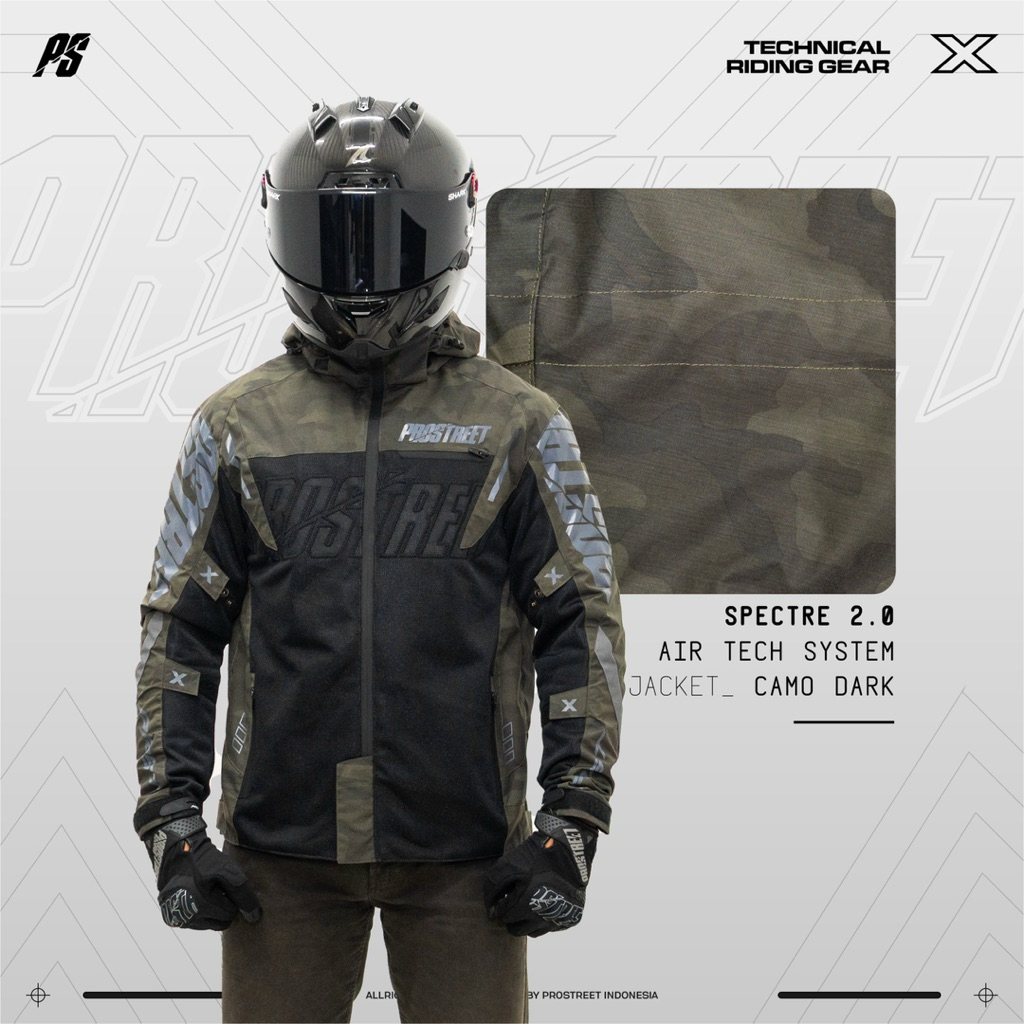 JAKET PROSTREET SPECTRE AIR TECH SYSTEM V2 CAMO DARK ORIGINAL