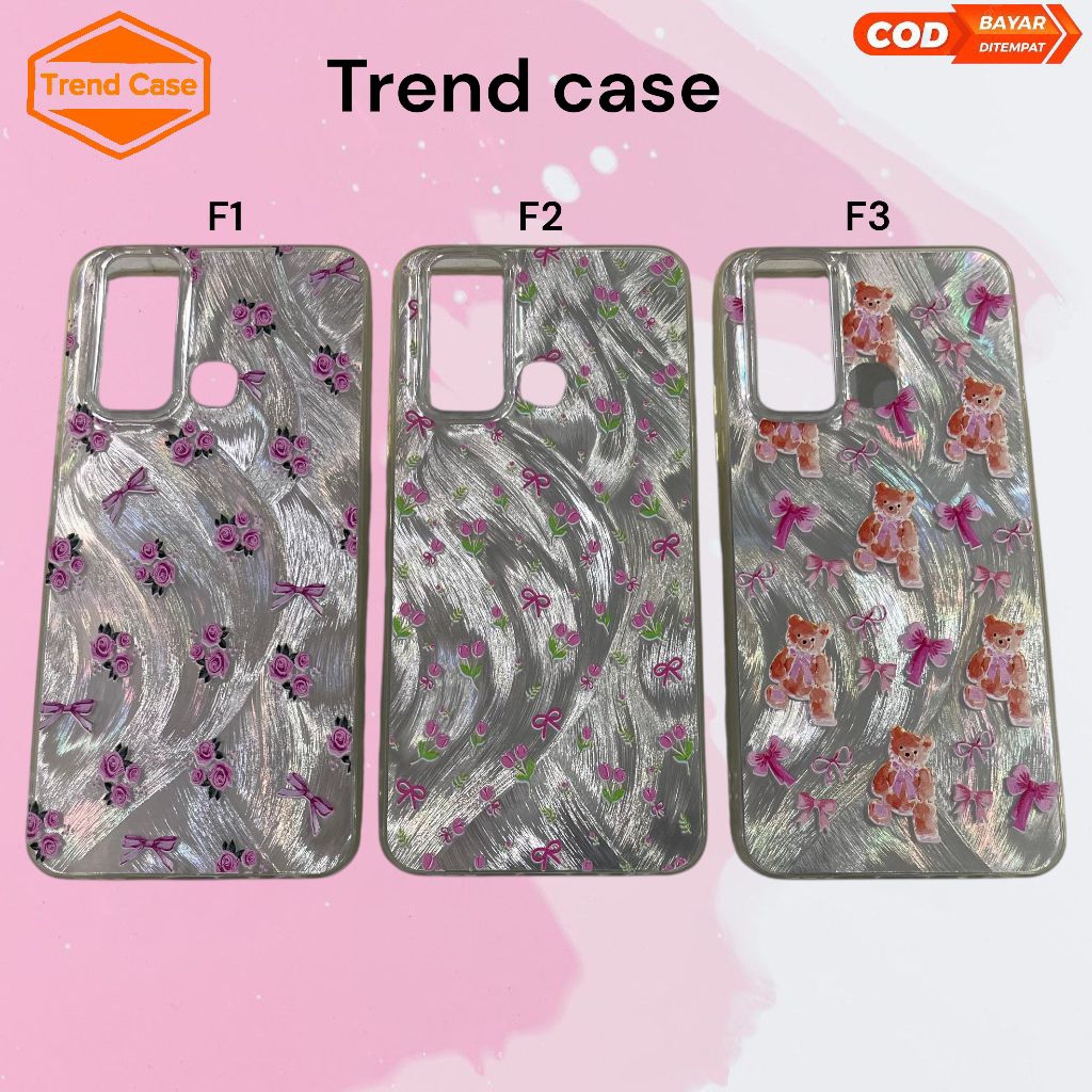 Case BULU HP VIVO Y30/Y30i/Y50 Feather Hologram / Bulu Polos / Bulu Gambar / Soft Case / Case Karakt