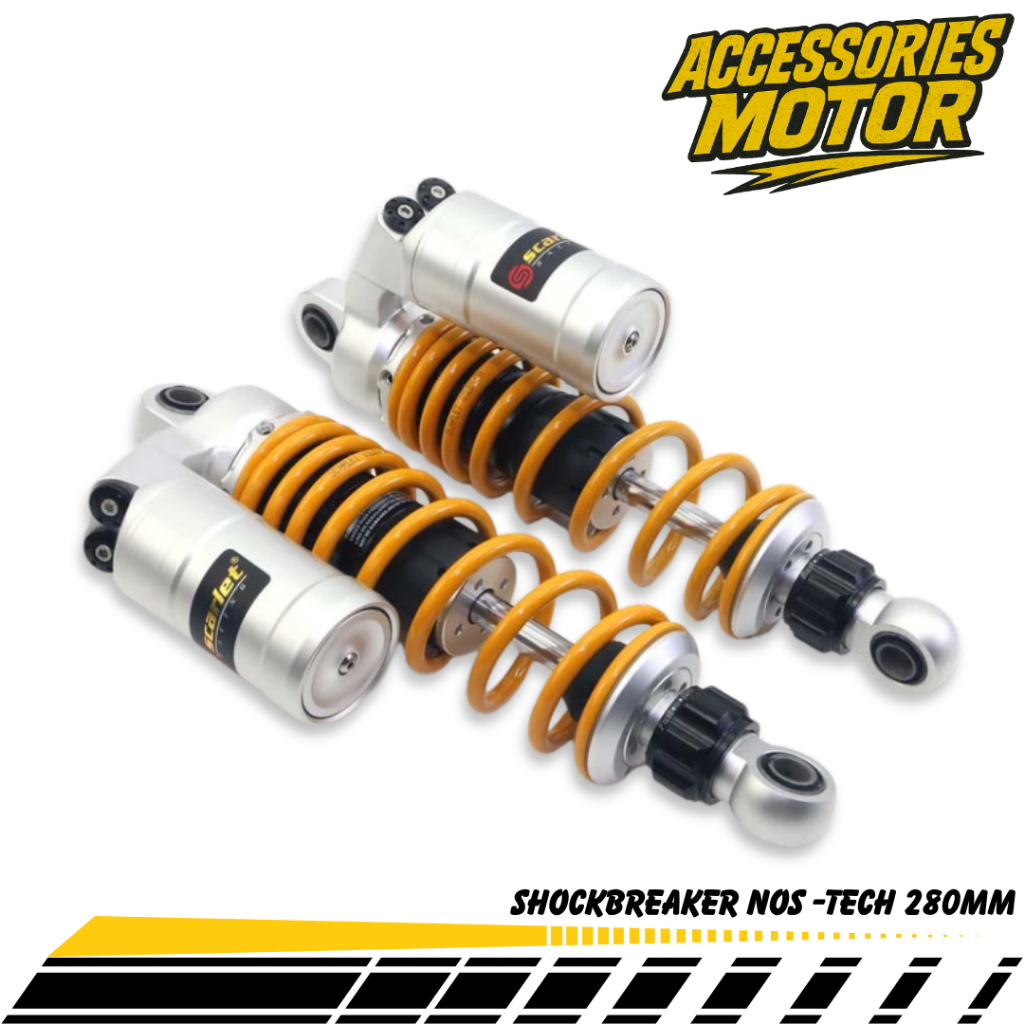 Shock Scarlet Shockbreaker Tabung Atas Adjuster Bebek Nostech 280 mm - Scarlet Racing