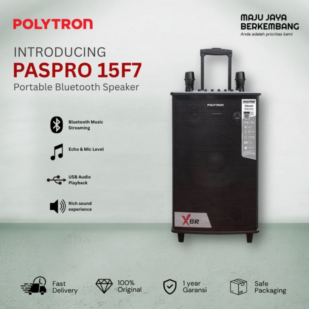 POLYTRON PASPRO 15F7 SPEAKER KARAOKE BLUETOOTH