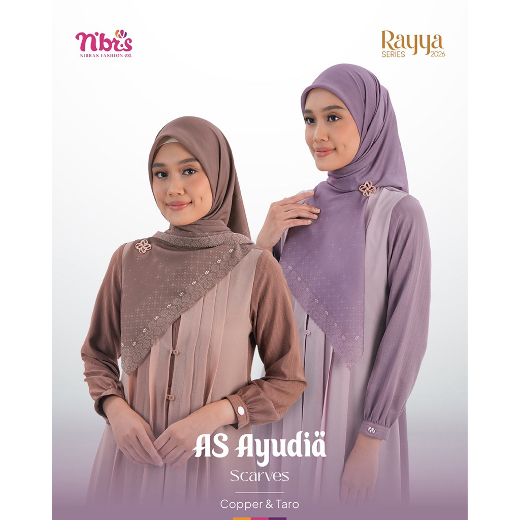 AS AYUDIA SCARVES BY NIBRAS Scarf Motif Voal Symphony Tryspun 115x115cm