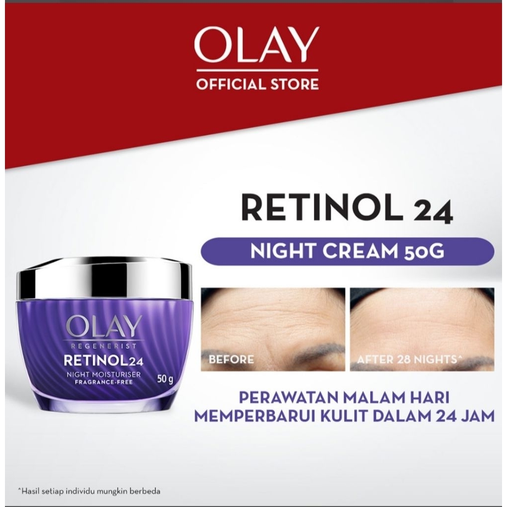 Paket Olay Regenerist Micro-Sculpting Cream Pagi 50 g + OLAY Retinol 24 Night Moisturizer 50 g