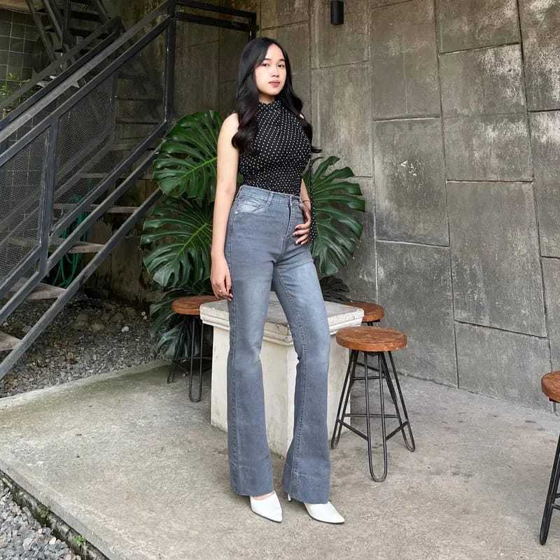 Highwaist Cutbray Jeans Retro Wanita-Celana Jeans Cutbray Wanita Model Retro Korea Terbaru