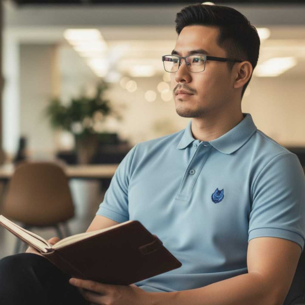 Kacamata Minus Potocromic Pria Keren Half Frame Gantung Kaca Mata Anti Radiasi Blueray