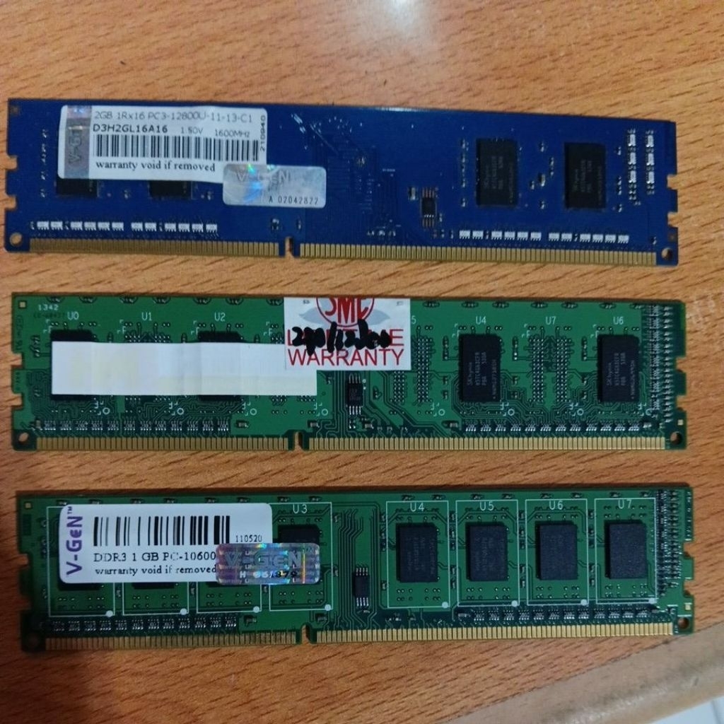 ram pc ddr3 1gb dan 2gb pc3-12800 memory cpu seken hidup normal garansi seumur hidup