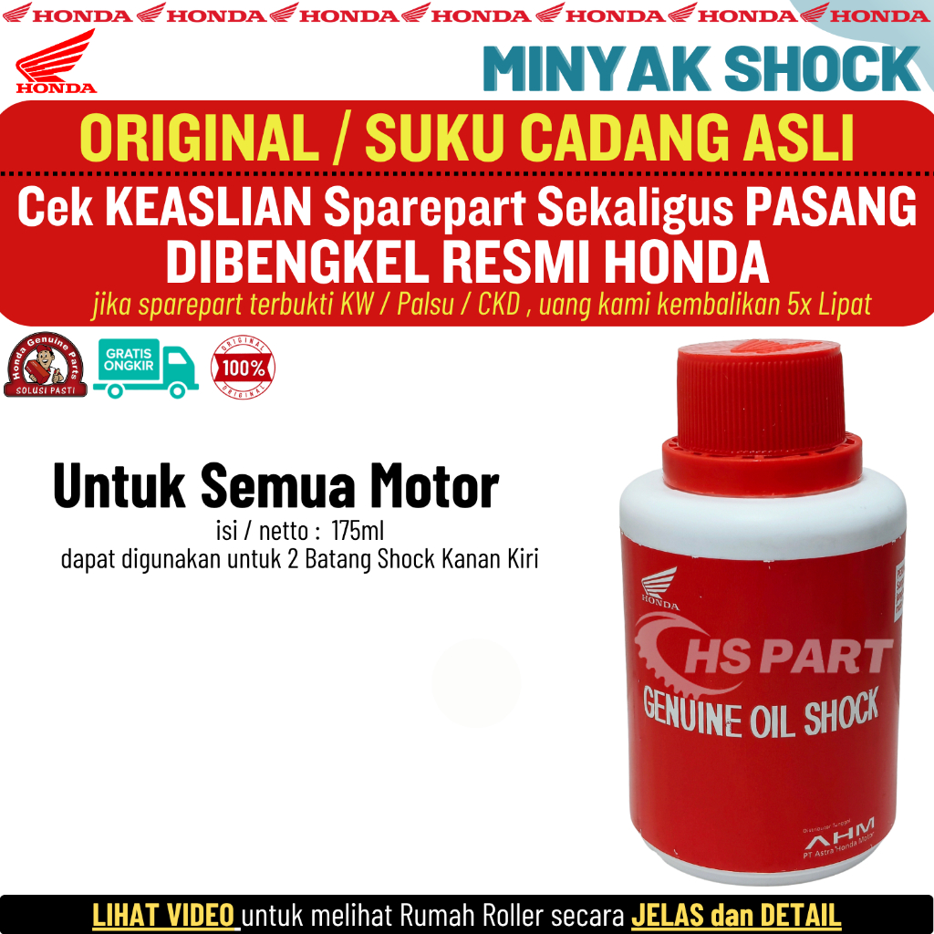 Minyak Oli Shock Depan Shockbreaker Honda AHM Original Showa Untuk Semua Motor 175ml