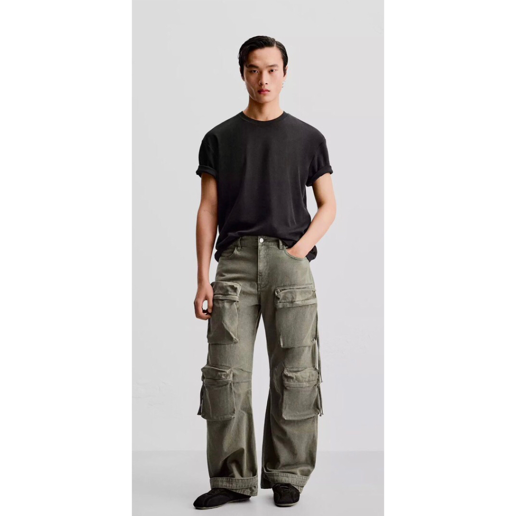 ZARA CARGO Pocket Denim Trousers