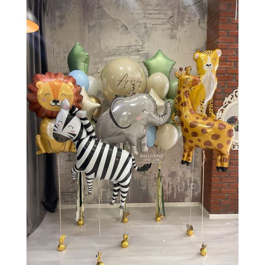 Balon Foil Animal Jumbo Gas Jungle