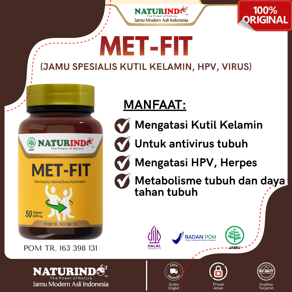 MET-FIT - NATURINDO Obat Herbal Kutil Kelamin Sipilis Raja Singa Merontokkan Kutil pada Kelamin