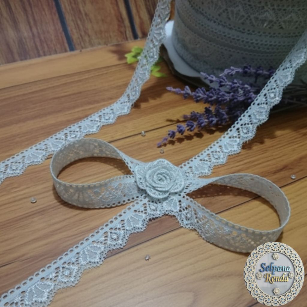 Renda Karet Elastis Roll panjang 15 Yard ukuran 1.5cm