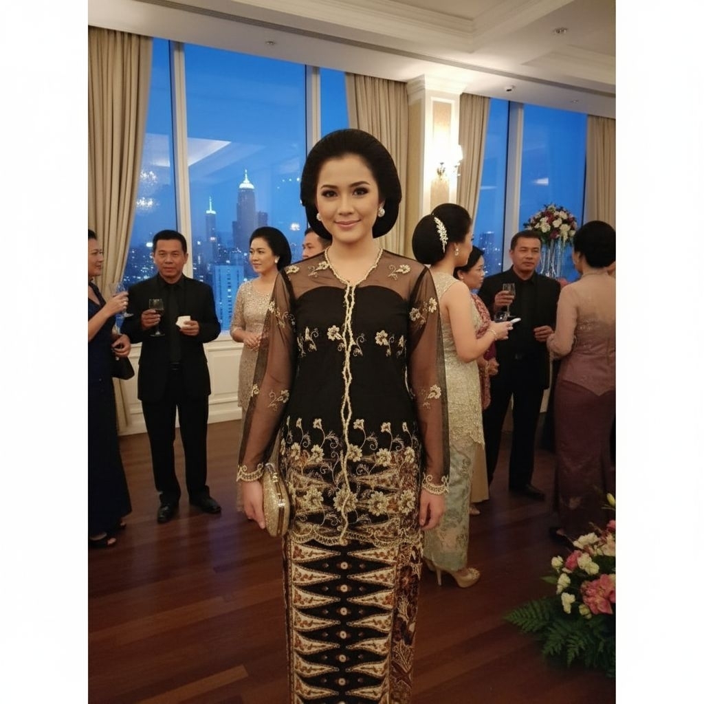 Kebaya hitam dan kamisol/hanya kebaya & kamisol