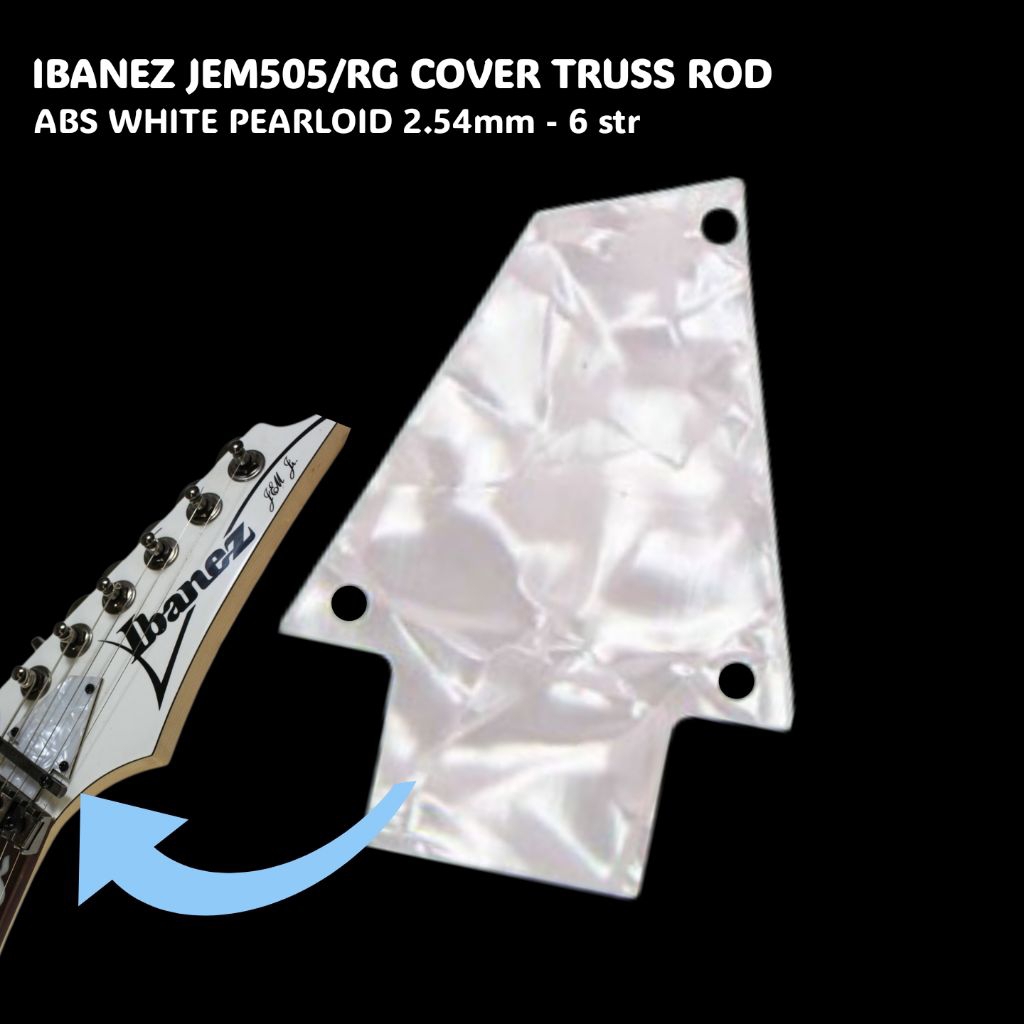 Cover Truss Rod Gitar Ibanez Jem-505 RG White Pearloid