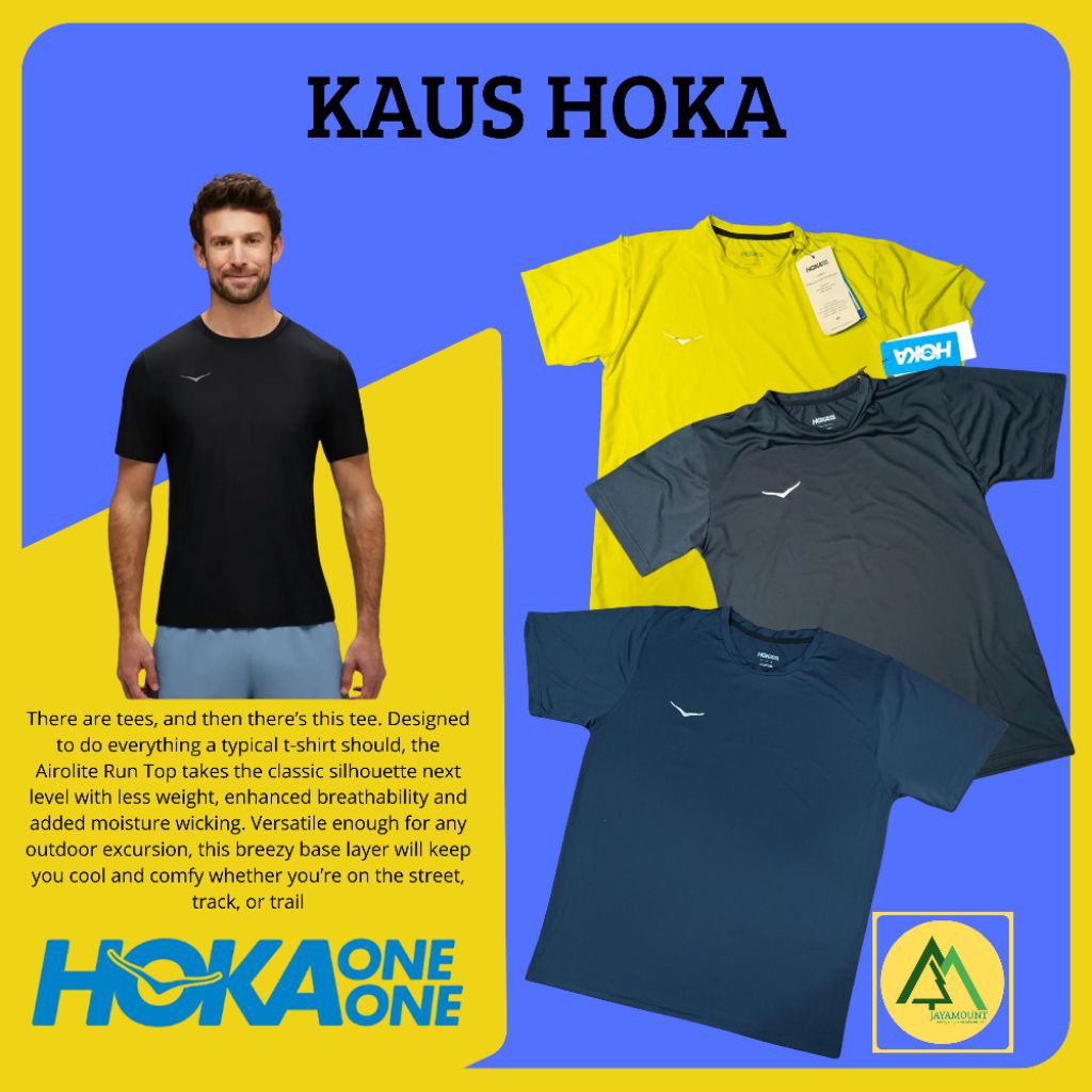 Kaus Hoka | Kaos Hoka | Kaus Olahraga | T-shirt  | Baju Joging | Sleeve Running | Hiking | Adventure