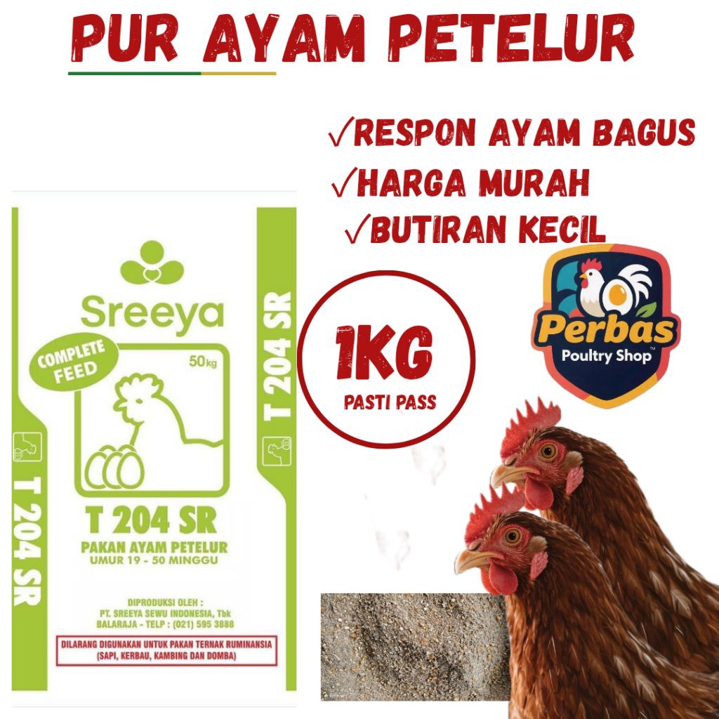 Pur pakan ayam petelur sreeya mix murah 1kg