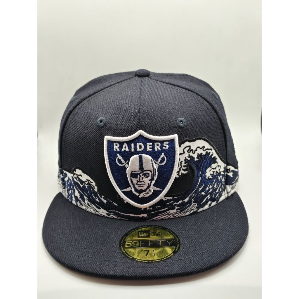 Topi New Era original x NFL Raiders seri Kanagawa Wave 59Fifty