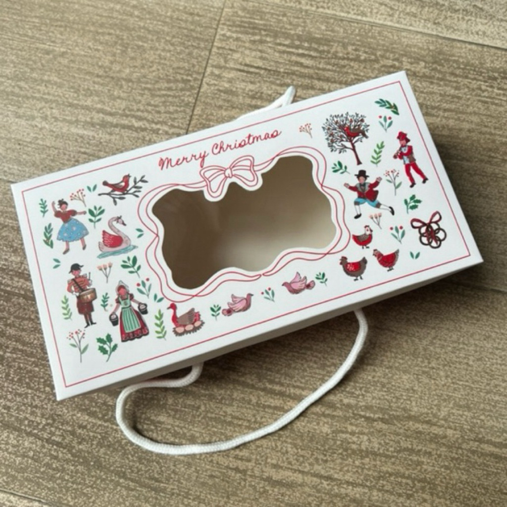 KOTAK ROLLCAKE TEMA NATAL, BOX HAMPERS CHRISTMAS PANJANG