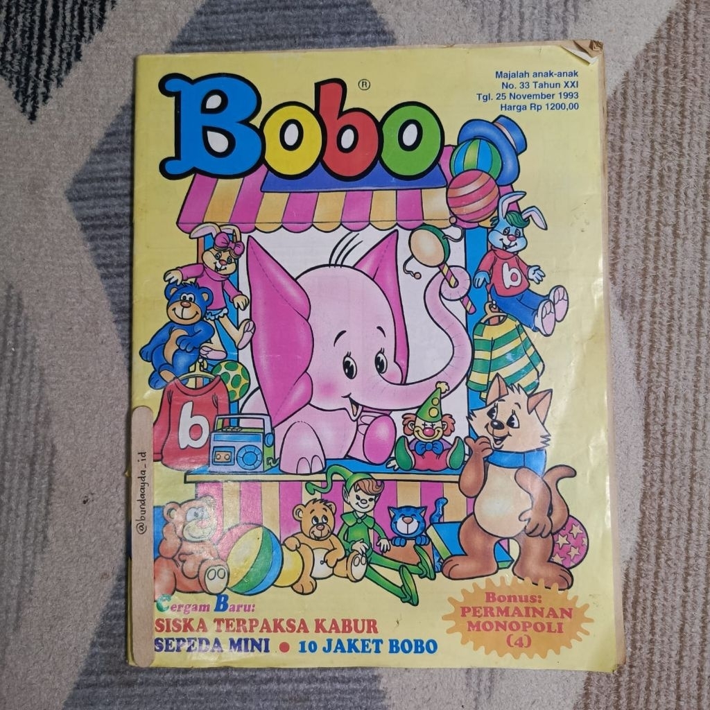Buku Bekas - Majalah Bobo November 1993 Ada Bonus Anak-Anak
