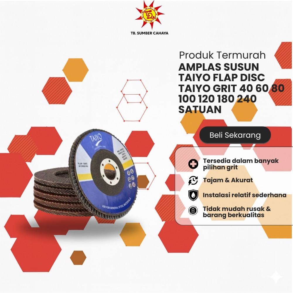 Amplas Susun Taiyo Flap Disc Taiyo Grit 40 60 80 100 120 180 240 Satuan