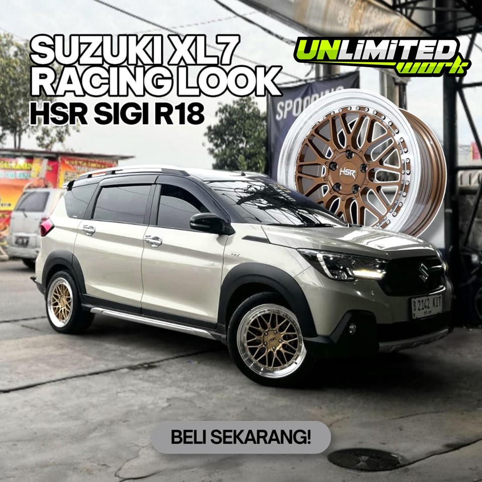 Velg Racing Suzuki XL7 HSR Sigi R18 PCD 5X114,3 Lebar 8 ET 40 Tampilan Rata Body Sporty Termurah