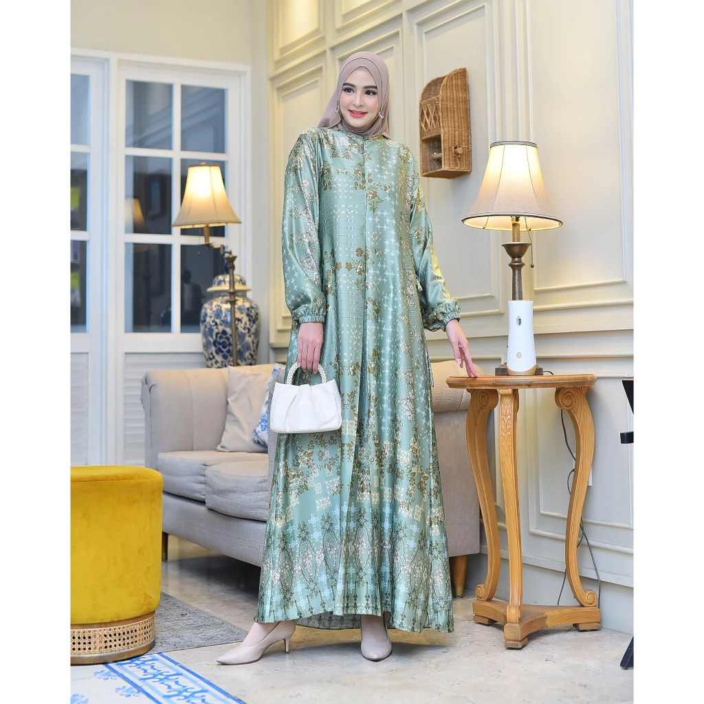 Baju Gamis Model Aqilla Motif Busui Terbaru Bahan Silk Premium Ukuran Jumbo Ld 130 Seragam Murah