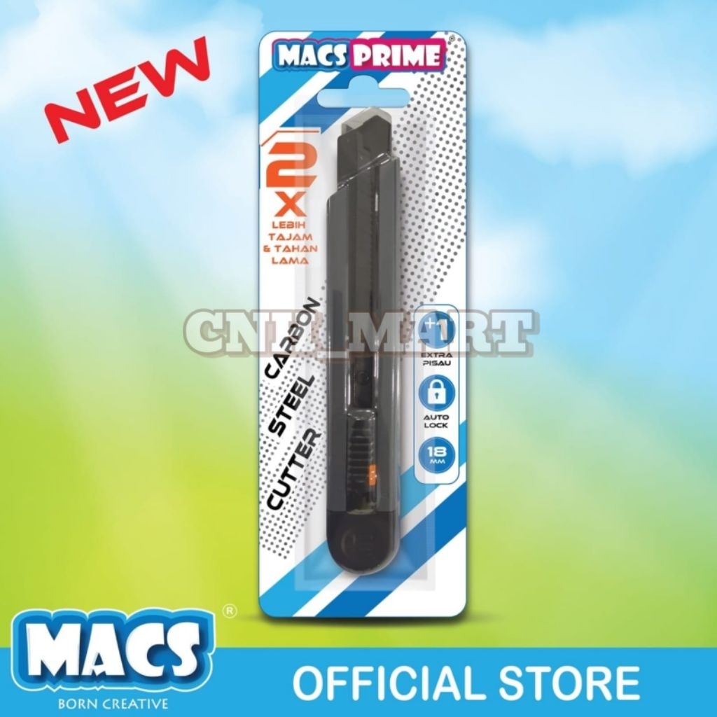 Pisau Cutter MACS + 1 Pcs isi Cutter - Cutter Besi - Carbon MACS - Cutter Besi MACS