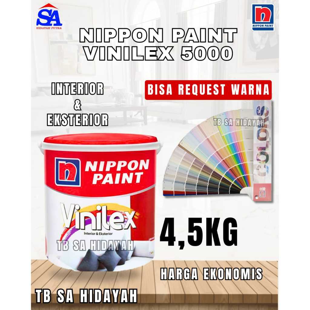 Cat Tembok Dinding Dalam dan Luar / Cat Tembok Interior & Eksterior Vinilex 5Kg Bisa Request warna C