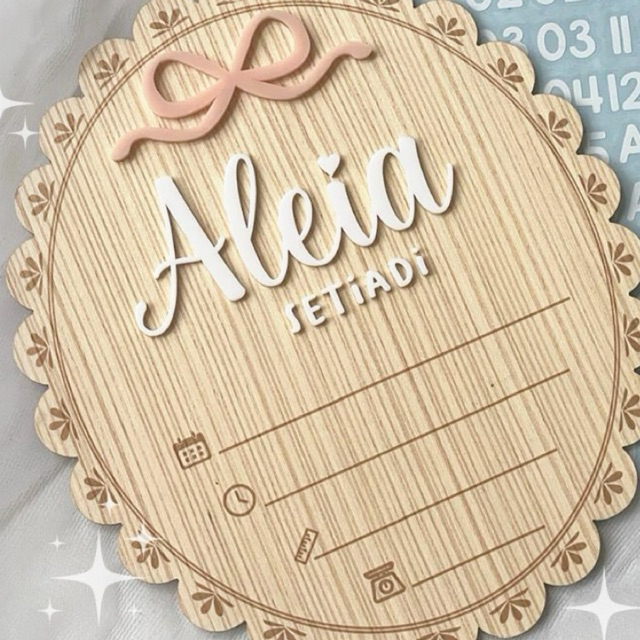 Papan Nama Bayi / Letter Board Kekinian HOSPITAL BOARD Papan Nama Kelahiran Bayi Newborn Photo Props