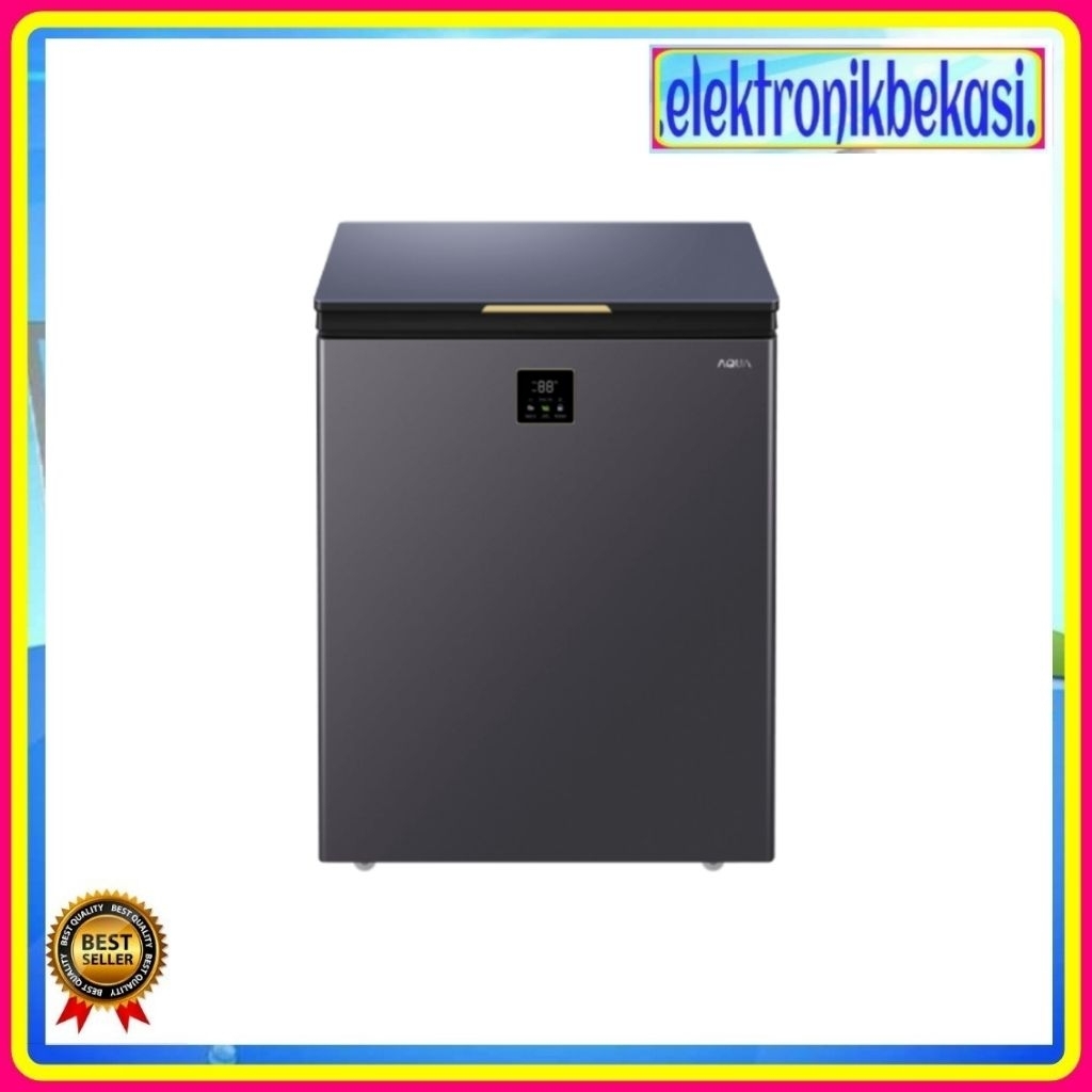 CHEST FREEZER AQUA AQF 150 DF / BOX FREEZER AQUA 142 LITER AQF150DF BLACK / AQUA AQF-150DF HITAM
